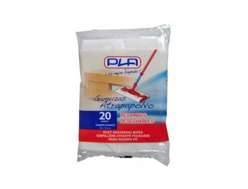 Recarga mopa agarra o po descartavel grande 40x30 cm bolsa de 20 unidades , Plasticforte , 64907 , 8411373002355